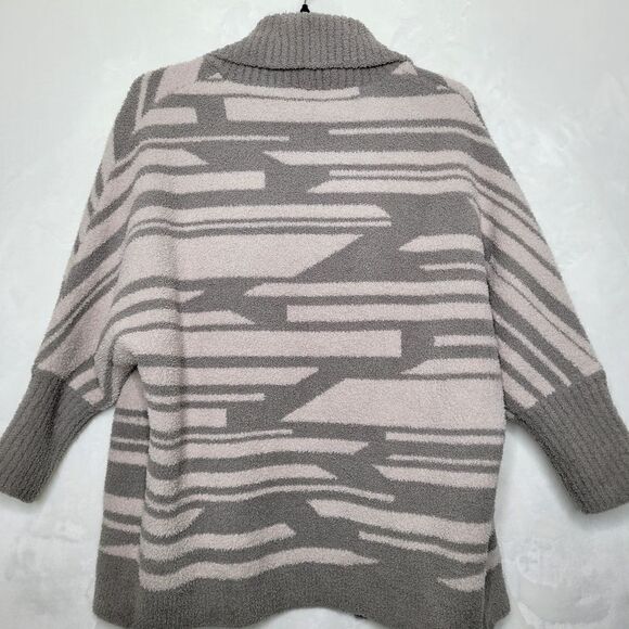 Barefoot Dreams Cozychic Geometric 3/4 Sleeve Oversized Open Cardigan Size Small - Picture 8 of 12